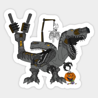 T-rex cyborg halloween design Sticker